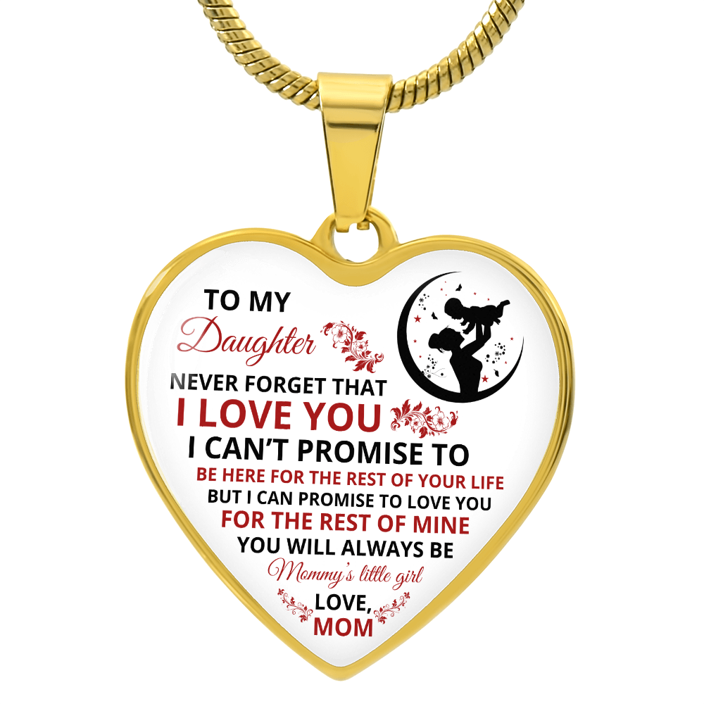 To My Daughter | Never Forget That | Luxury Graphic Heart Necklace