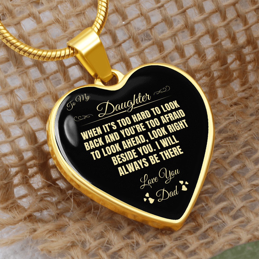 To My Daughter | When It's Too hard | Luxury Graphic Heart Necklace