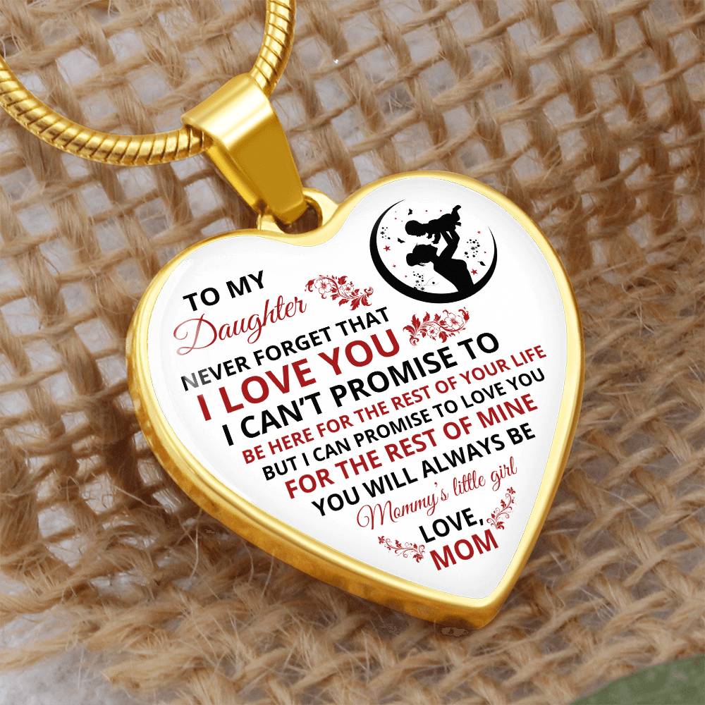 To My Daughter | Never Forget That | Luxury Graphic Heart Necklace