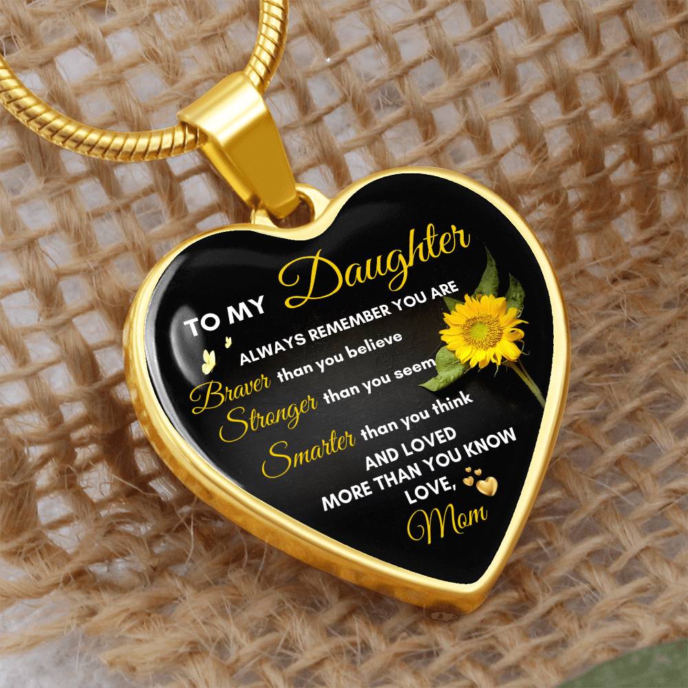 To My Daughter | Always Remember You Are | Luxury Graphic Heart Necklace