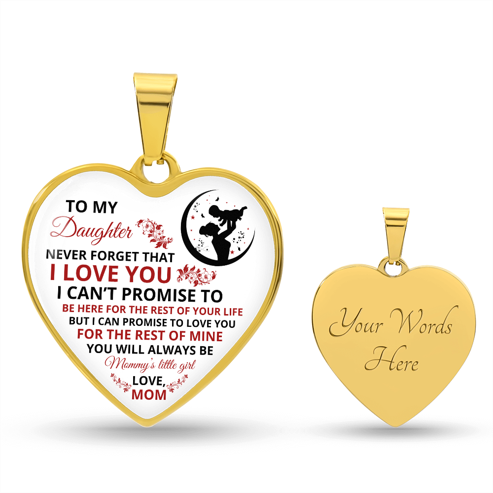 To My Daughter | Never Forget That | Luxury Graphic Heart Necklace