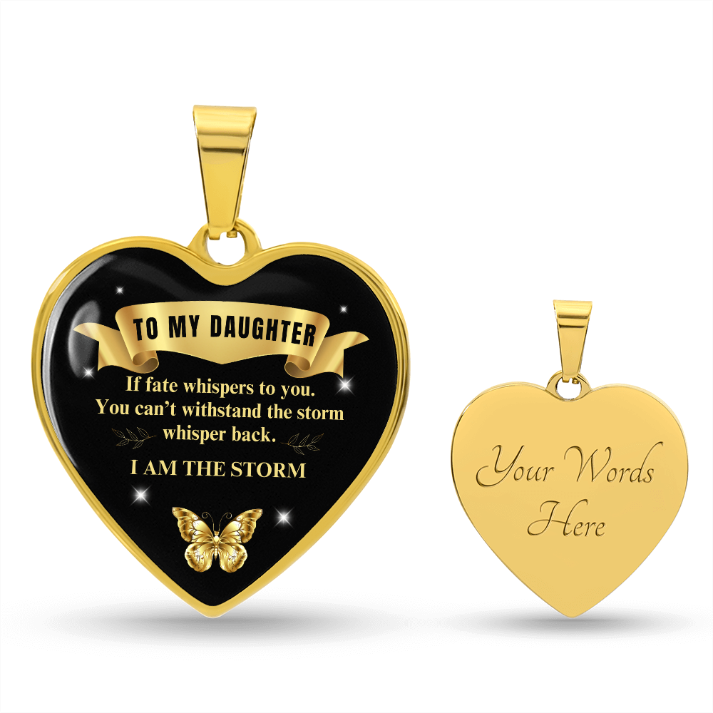 To My Daughter | If Fate Whispers You | Luxury Graphic Heart Necklace