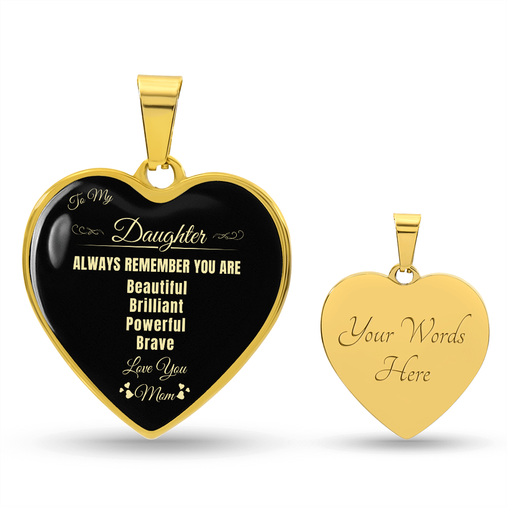 To My Daughter | Always Remember You Are | Luxury Graphic Heart Necklace