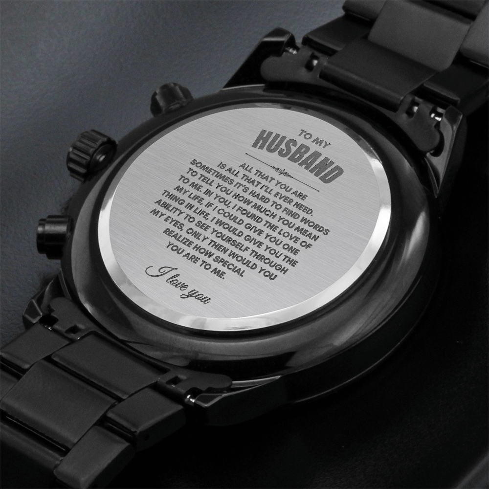 To My Husband | All That You Are | Black Chronograph Watch
