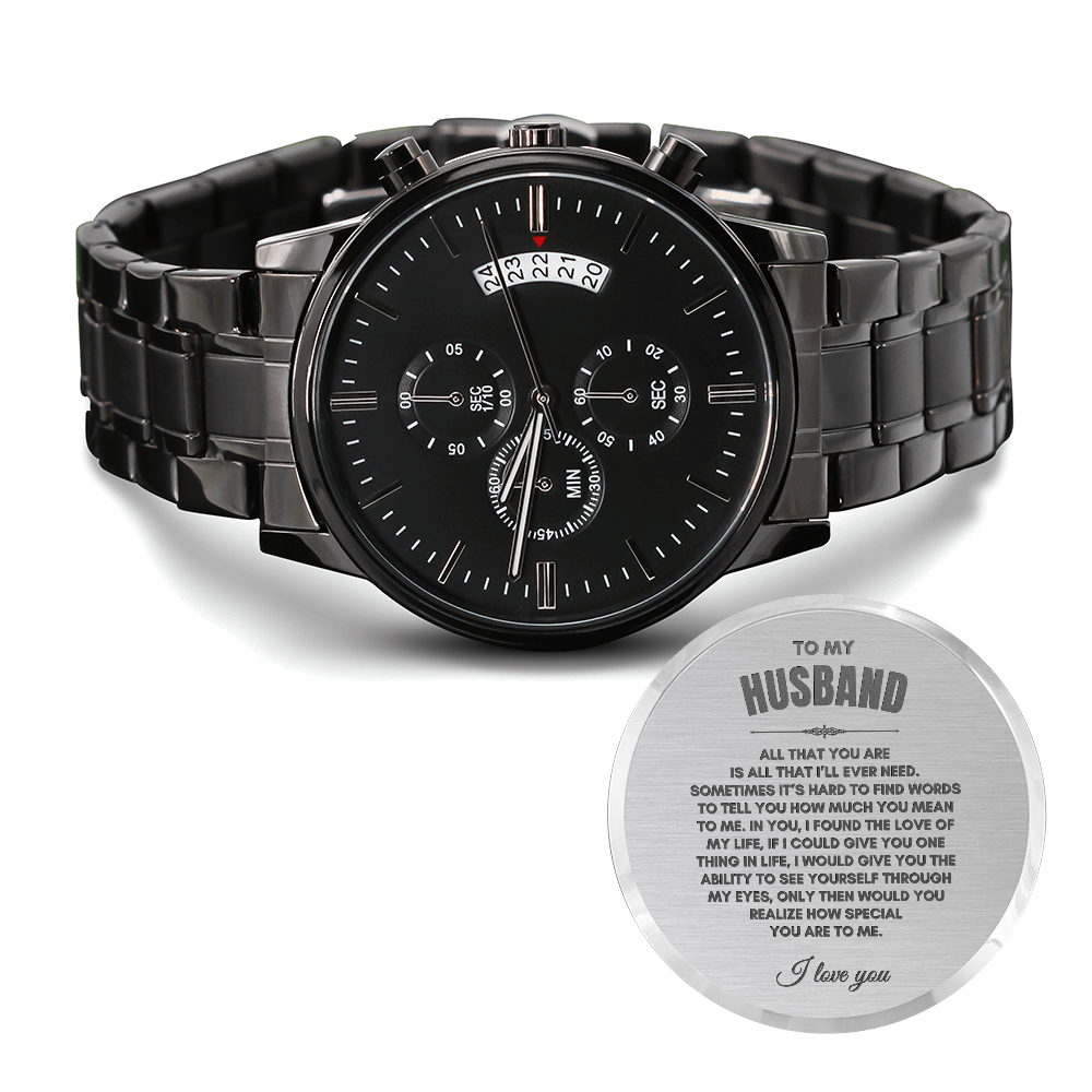 To My Husband | All That You Are | Black Chronograph Watch