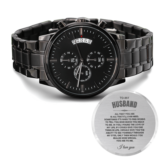 To My Husband | All That You Are | Black Chronograph Watch