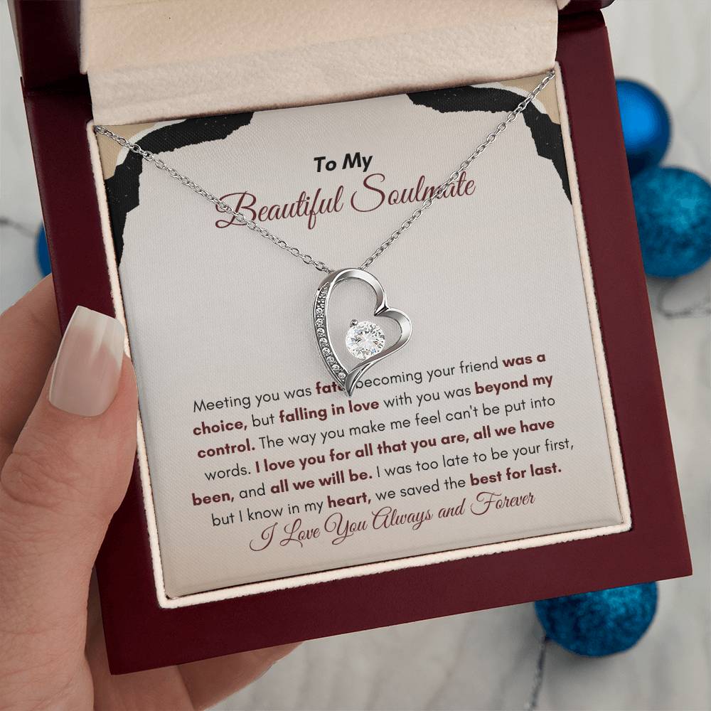 To My Soulmate | Meeting You Was Fate | Forever Love Necklace