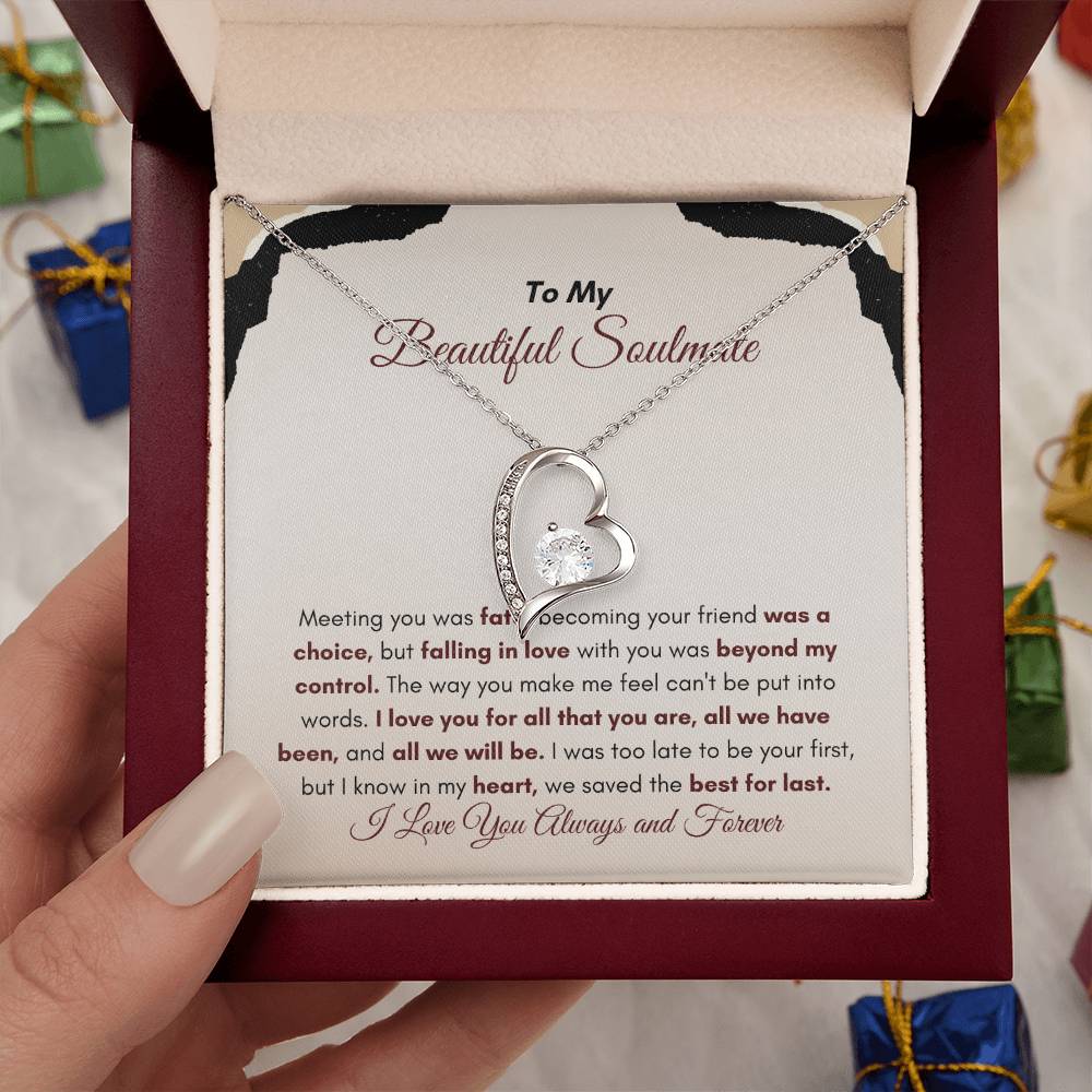 To My Soulmate | Meeting You Was Fate | Forever Love Necklace