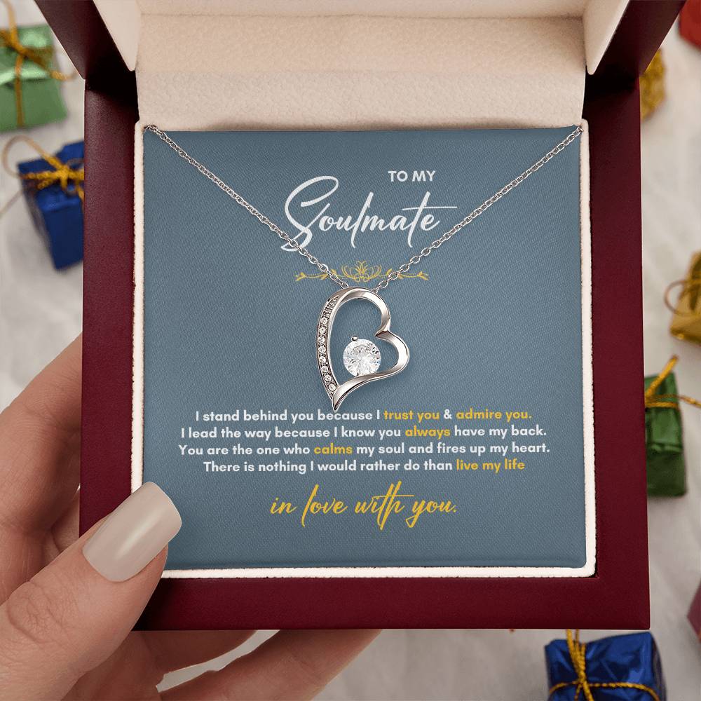 To My Soulmate | I Stand Behind You | Forever Love Necklace