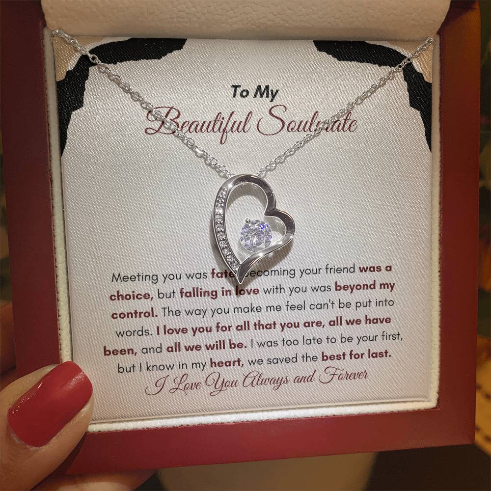 To My Soulmate | Meeting You Was Fate | Forever Love Necklace