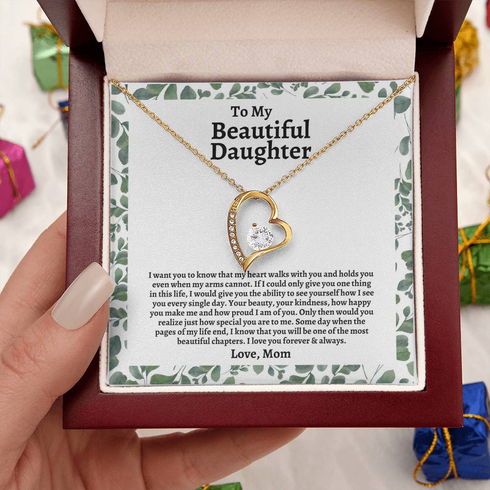 To My Daughter | I Want You to Know That My Heart Walks With You | Forever Love Necklace