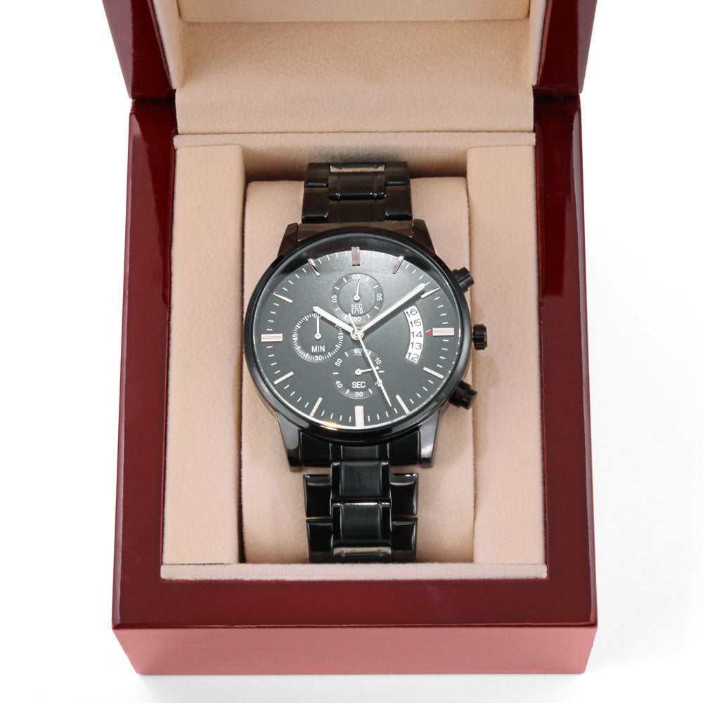 To My Husband | From The Moment We Met | Black Chronograph Watch