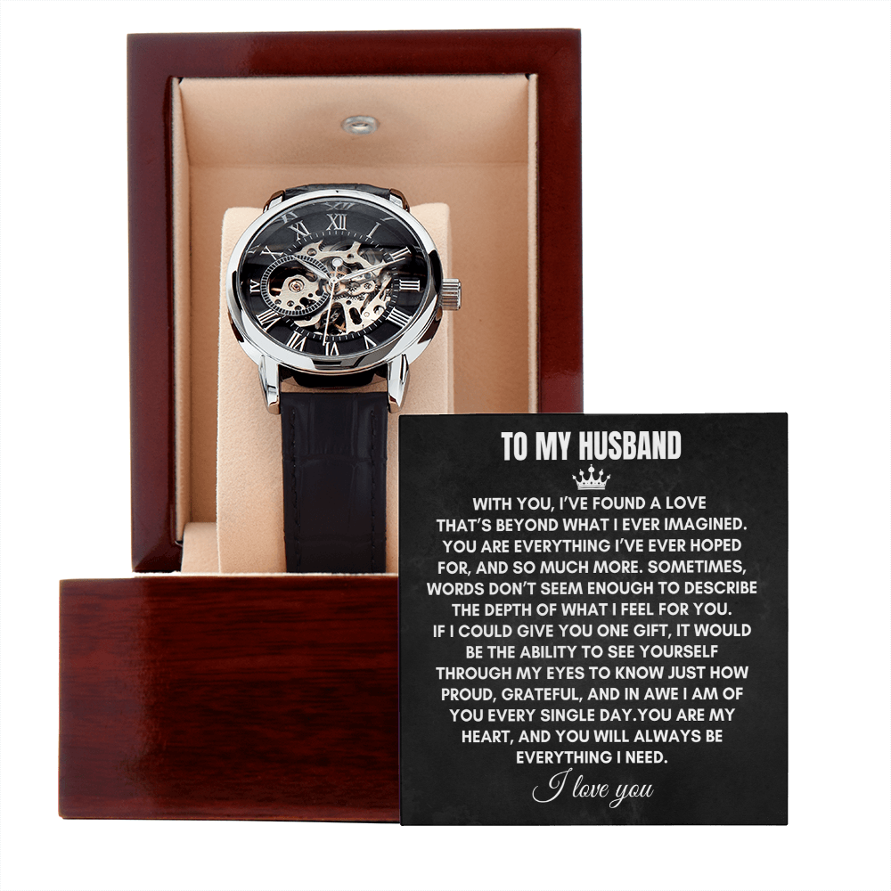 To My Husband | With You, I've Found A Love | Openwork Watch