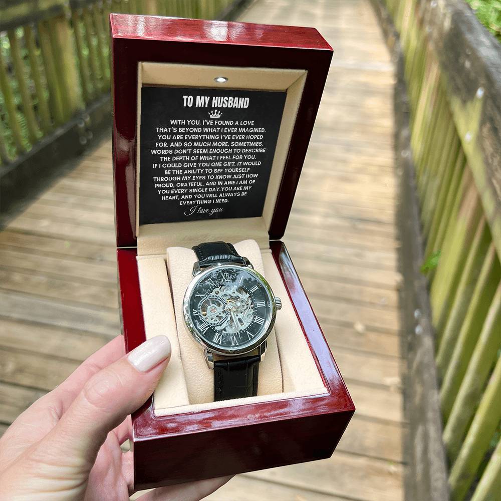 To My Husband | With You, I've Found A Love | Openwork Watch