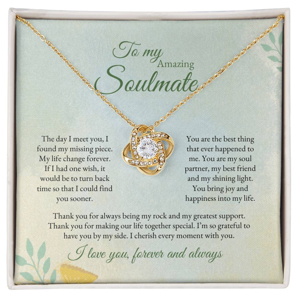To My Soulmate | The Day I Meet You | Love Knot Necklace