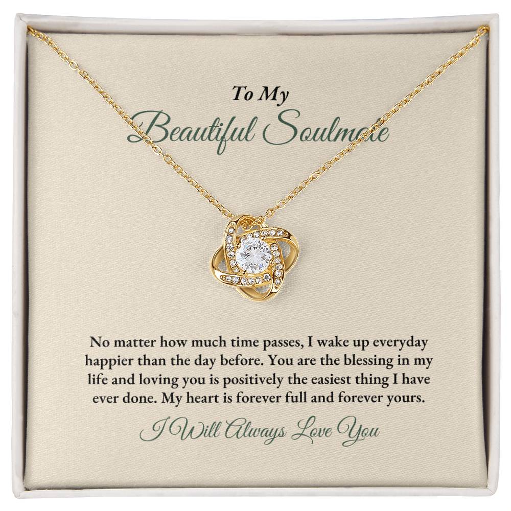 To My Soulmate | No Matter How Much | Love Knot Necklace