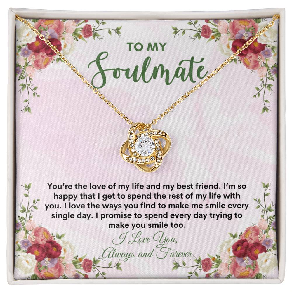 To My Soulmate | You're The Love | Love Knot Necklace
