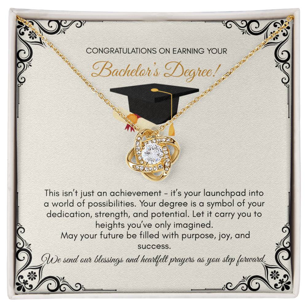 Graduation | Congratulations On Earning Your Bachelor Degree | Love Knot Necklace