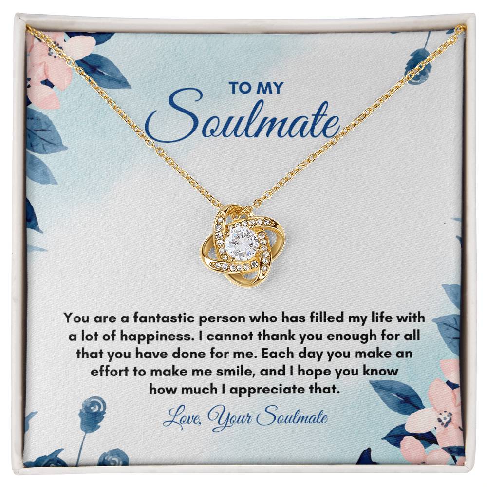 To My Soulmate | You Are a Fantastic | Love Knot Necklace