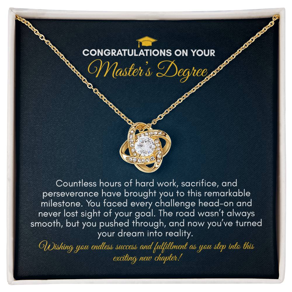 Graduation | Congratulations On Your Masters Degree | Love Knot Necklace