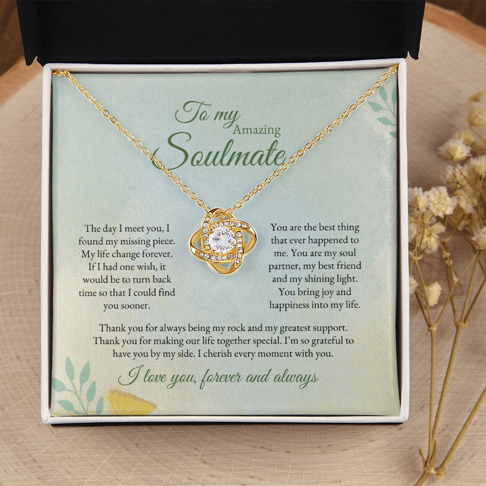 To My Soulmate | The Day I Meet You | Love Knot Necklace