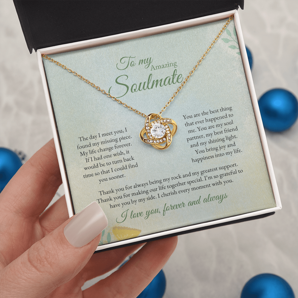 To My Soulmate | The Day I Meet You | Love Knot Necklace
