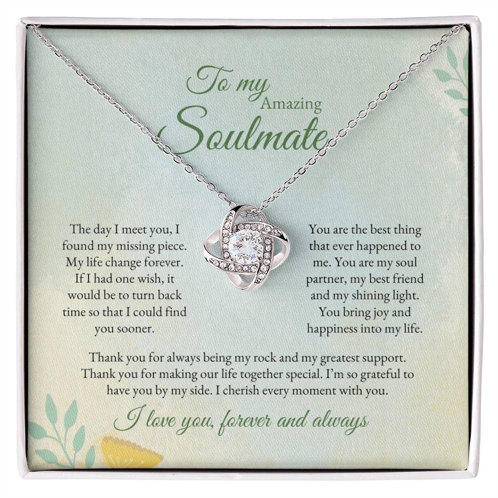 To My Soulmate | The Day I Meet You | Love Knot Necklace