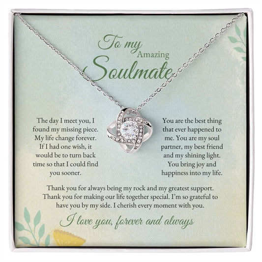 To My Soulmate | The Day I Meet You | Love Knot Necklace