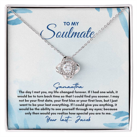 To My Soulmate | The Day I Met You | Love Knot Necklace