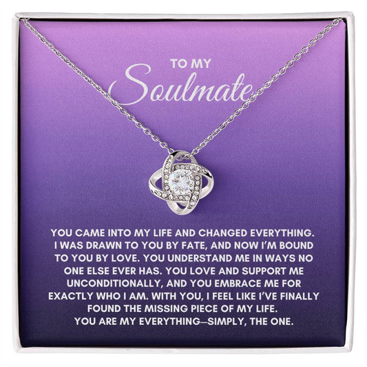 To My Soulmate | You Came Into My Life | Love Knot Necklace