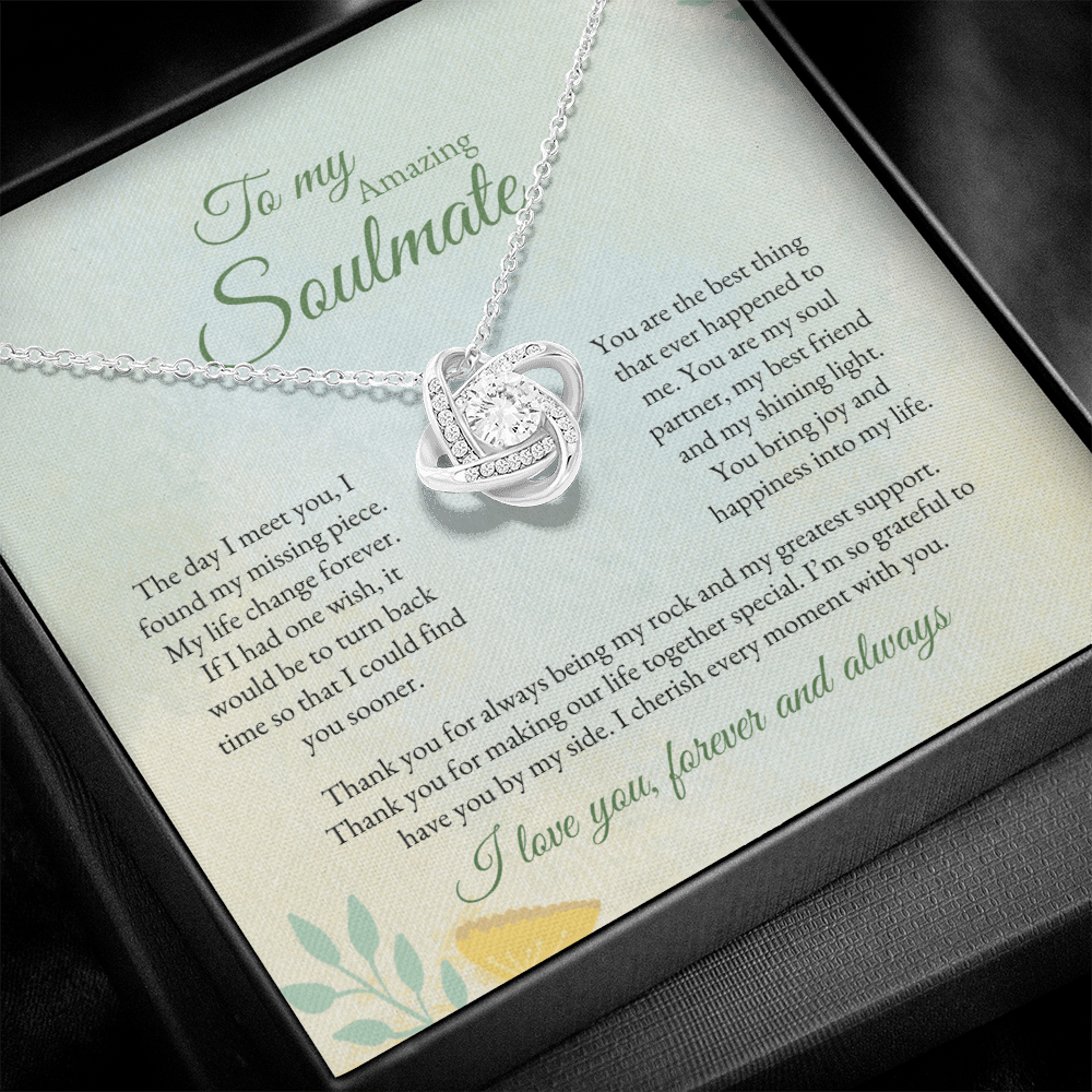 To My Soulmate | The Day I Meet You | Love Knot Necklace