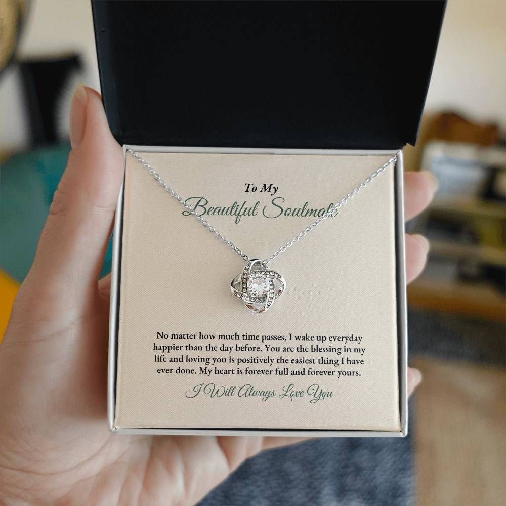 To My Soulmate | No Matter How Much | Love Knot Necklace