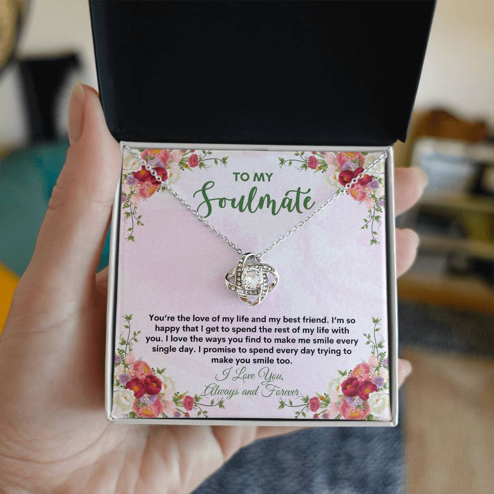 To My Soulmate | You're The Love | Love Knot Necklace