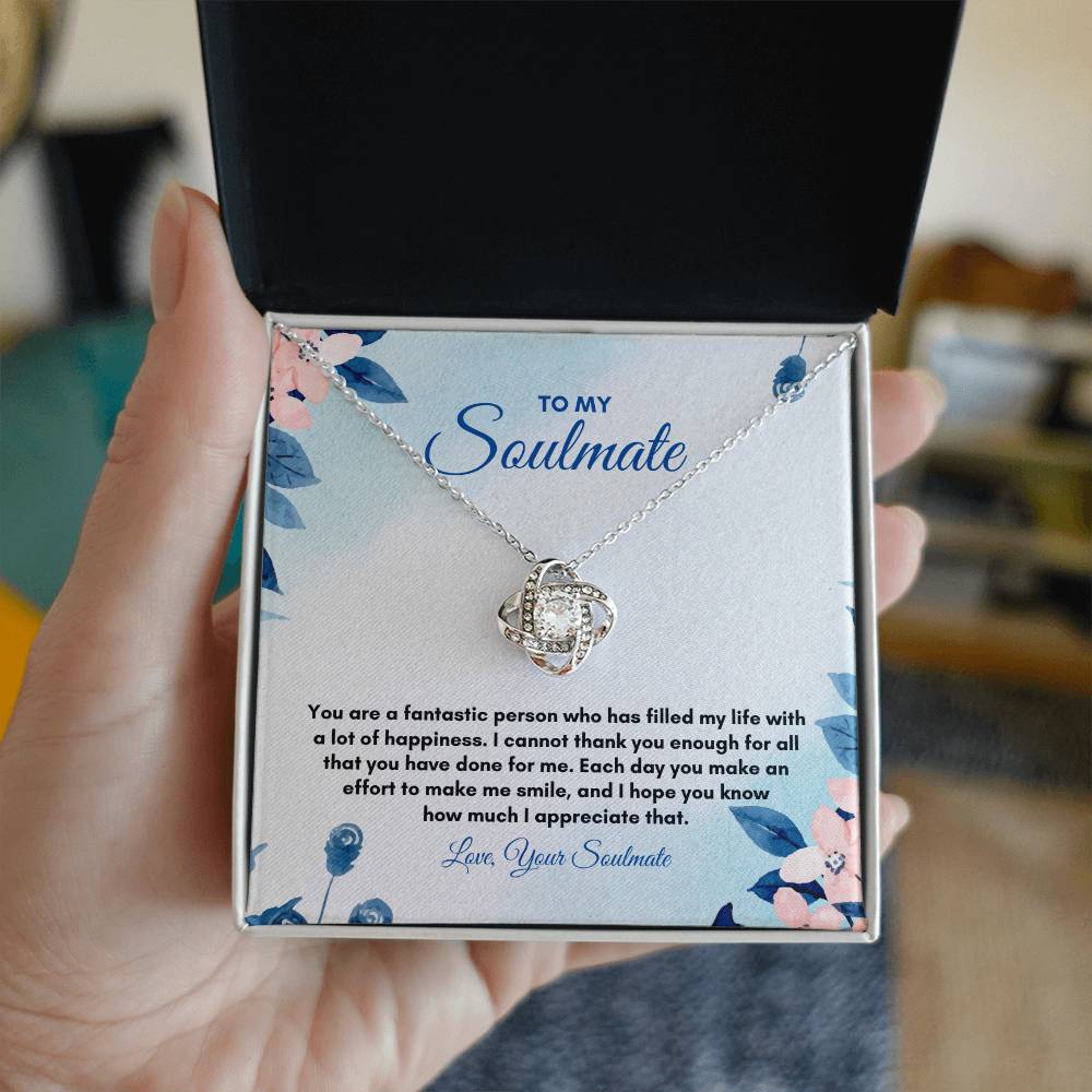 To My Soulmate | You Are a Fantastic | Love Knot Necklace