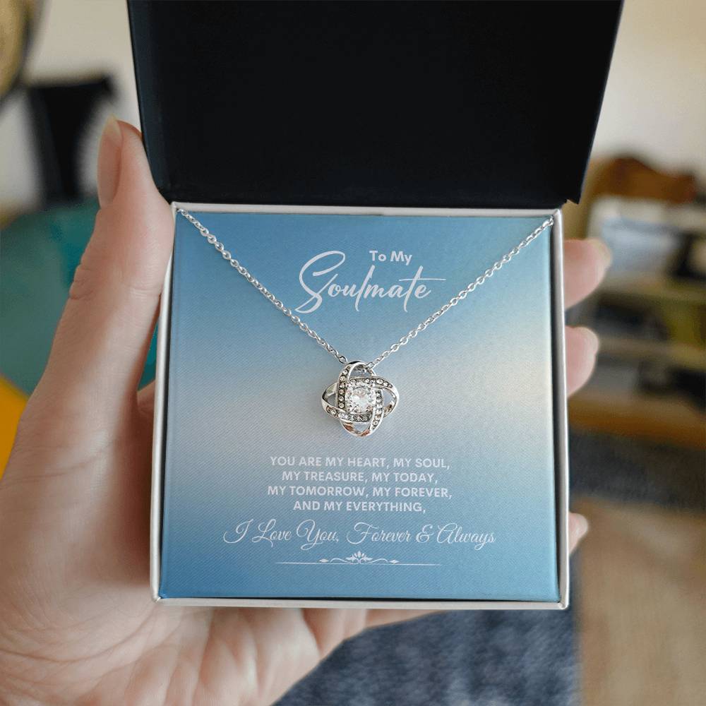 To My Soulmate |You Are My Heart  | Love Knot Necklace