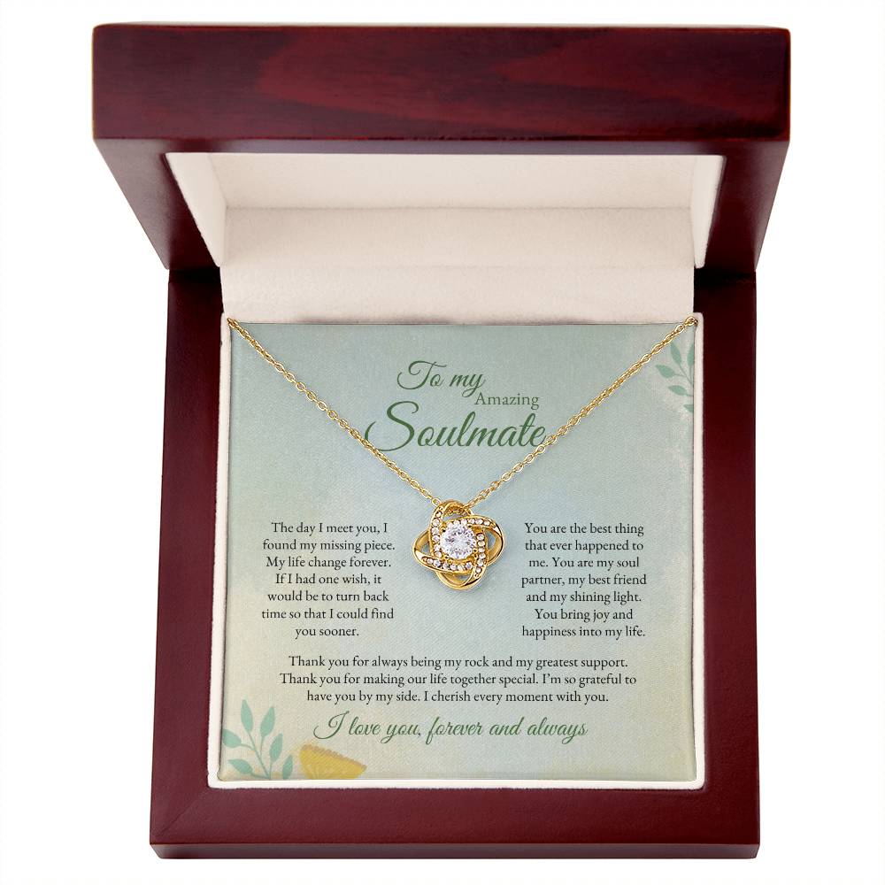 To My Soulmate | The Day I Meet You | Love Knot Necklace