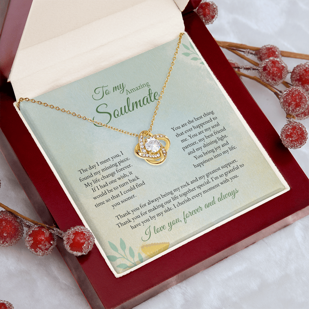 To My Soulmate | The Day I Meet You | Love Knot Necklace