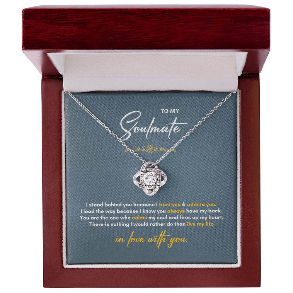 To My Soulmate | I Stand BehindYou | Love Knot Necklace