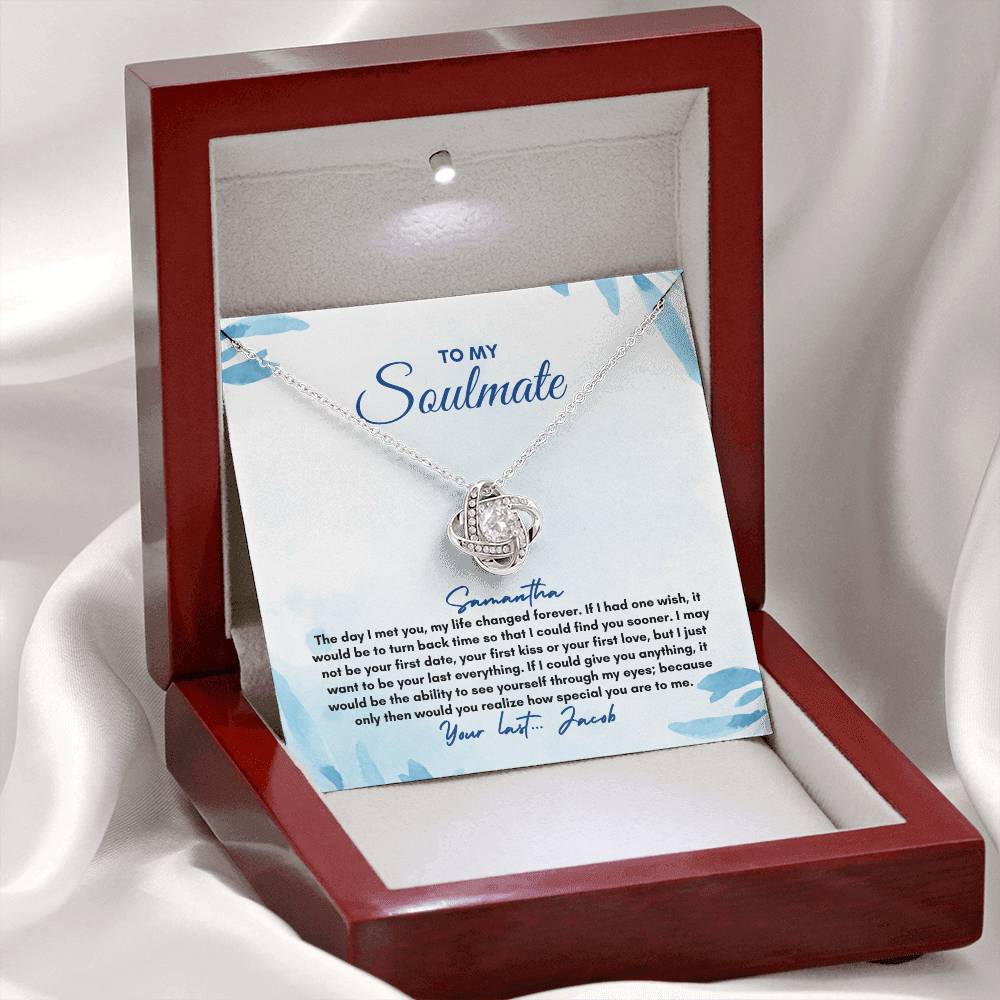 To My Soulmate | The Day I Met You | Love Knot Necklace