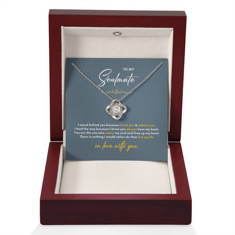 To My Soulmate | I Stand BehindYou | Love Knot Necklace