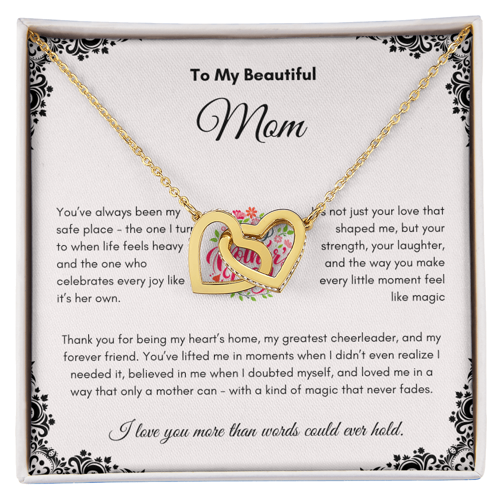 Mother's Day | To My Beautiful Mom | Interlocking Hearts Necklace