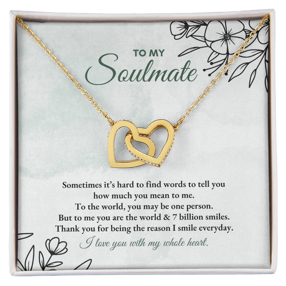 To My Soulmate | Sometimes It's Hard | Interlocking Hearts Necklace