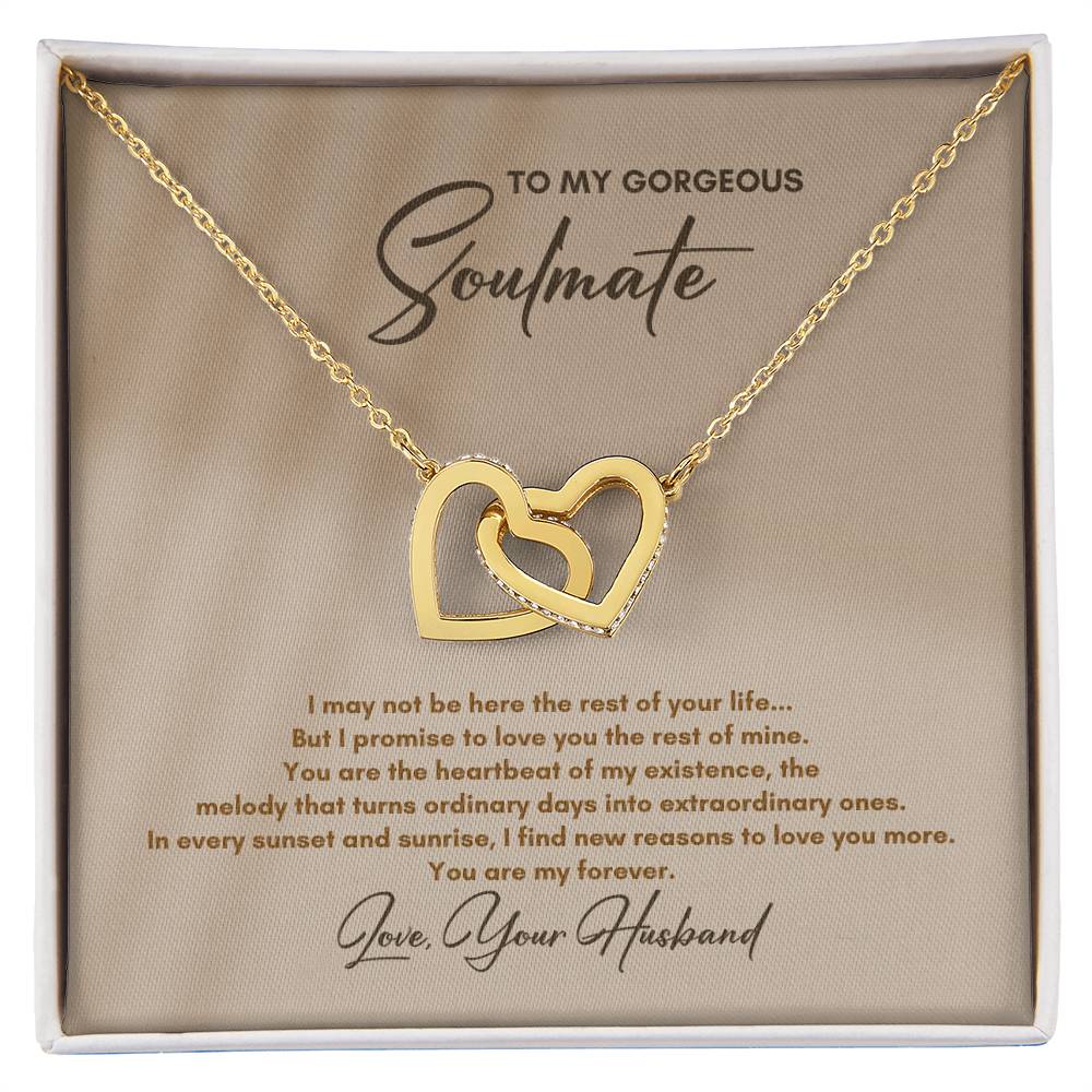 To My Soulmate | I May Not Be Here | Interlocking Hearts Necklace