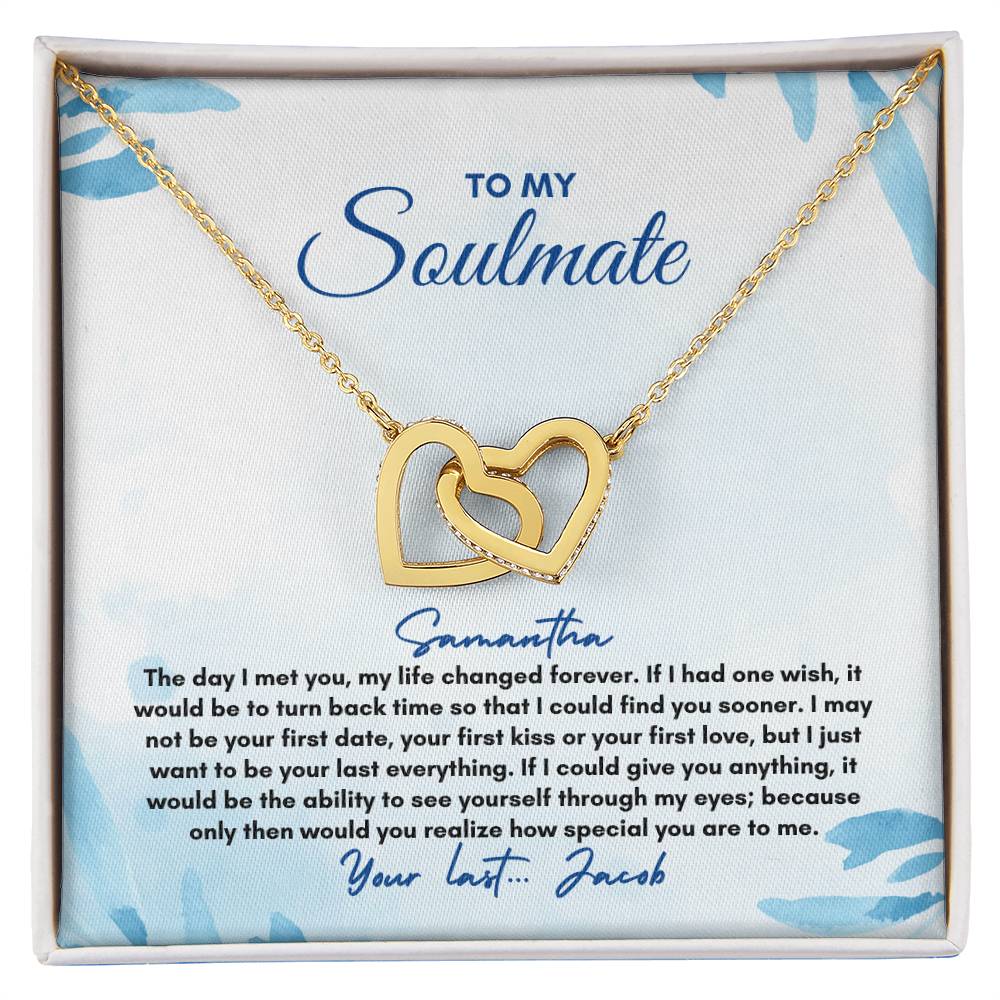 To My Soulmate | The Day I Met You | Interlocking Hearts Necklace