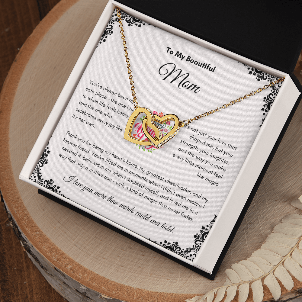 Mother's Day | To My Beautiful Mom | Interlocking Hearts Necklace