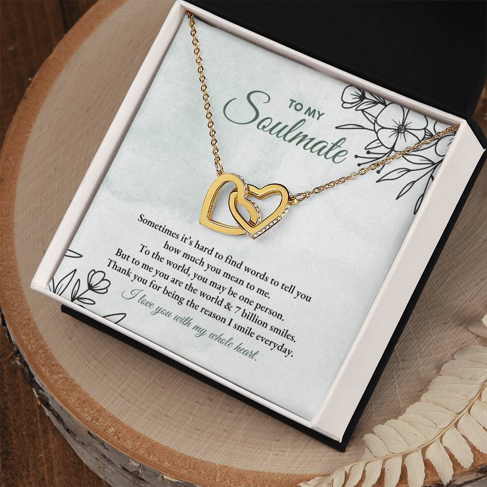 To My Soulmate | Sometimes It's Hard | Interlocking Hearts Necklace