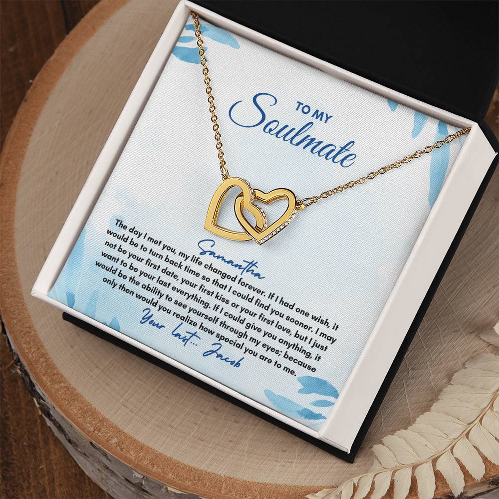 To My Soulmate | The Day I Met You | Interlocking Hearts Necklace