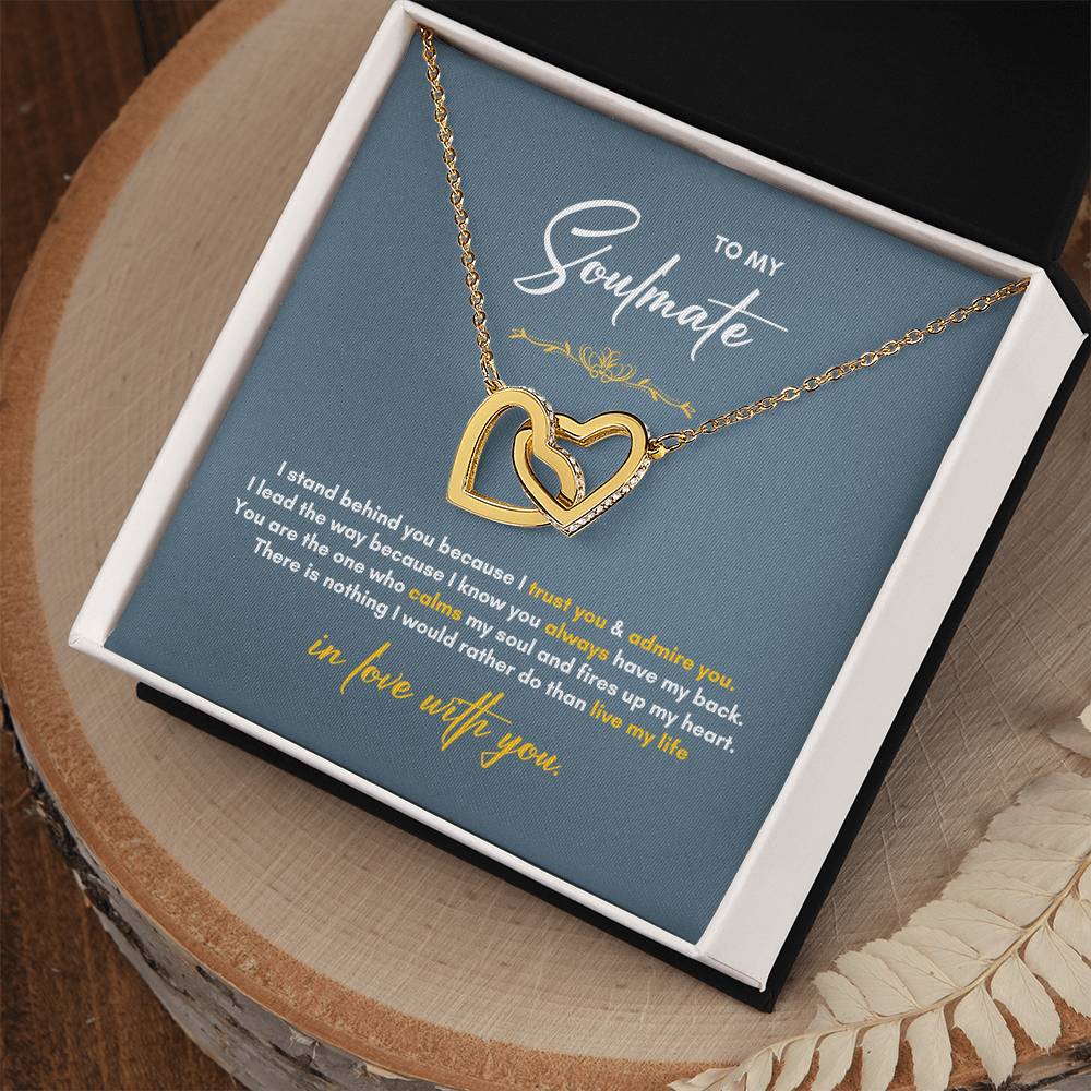 To My Soulmate | I Stand Behind You | Interlocking Hearts Necklace