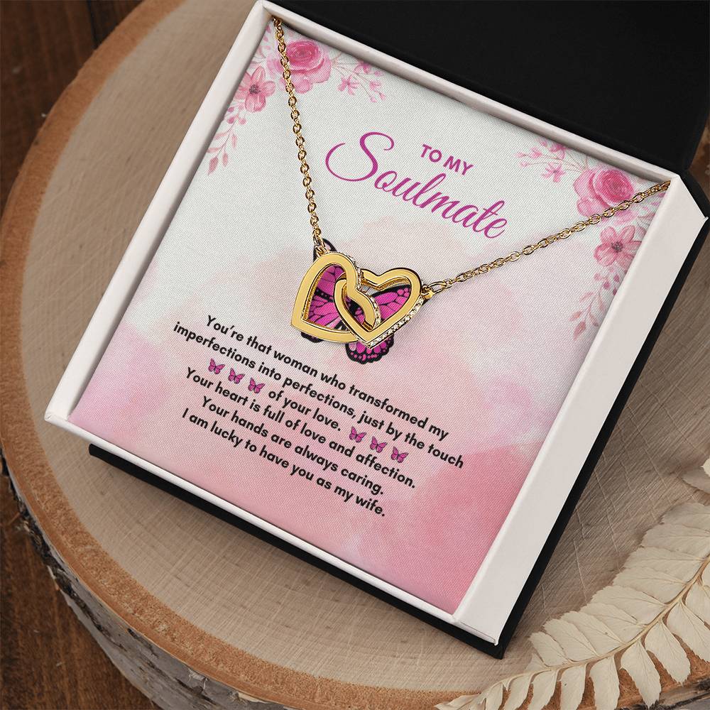 To My Soulmate | You're That Woman | Interlocking Hearts Necklace