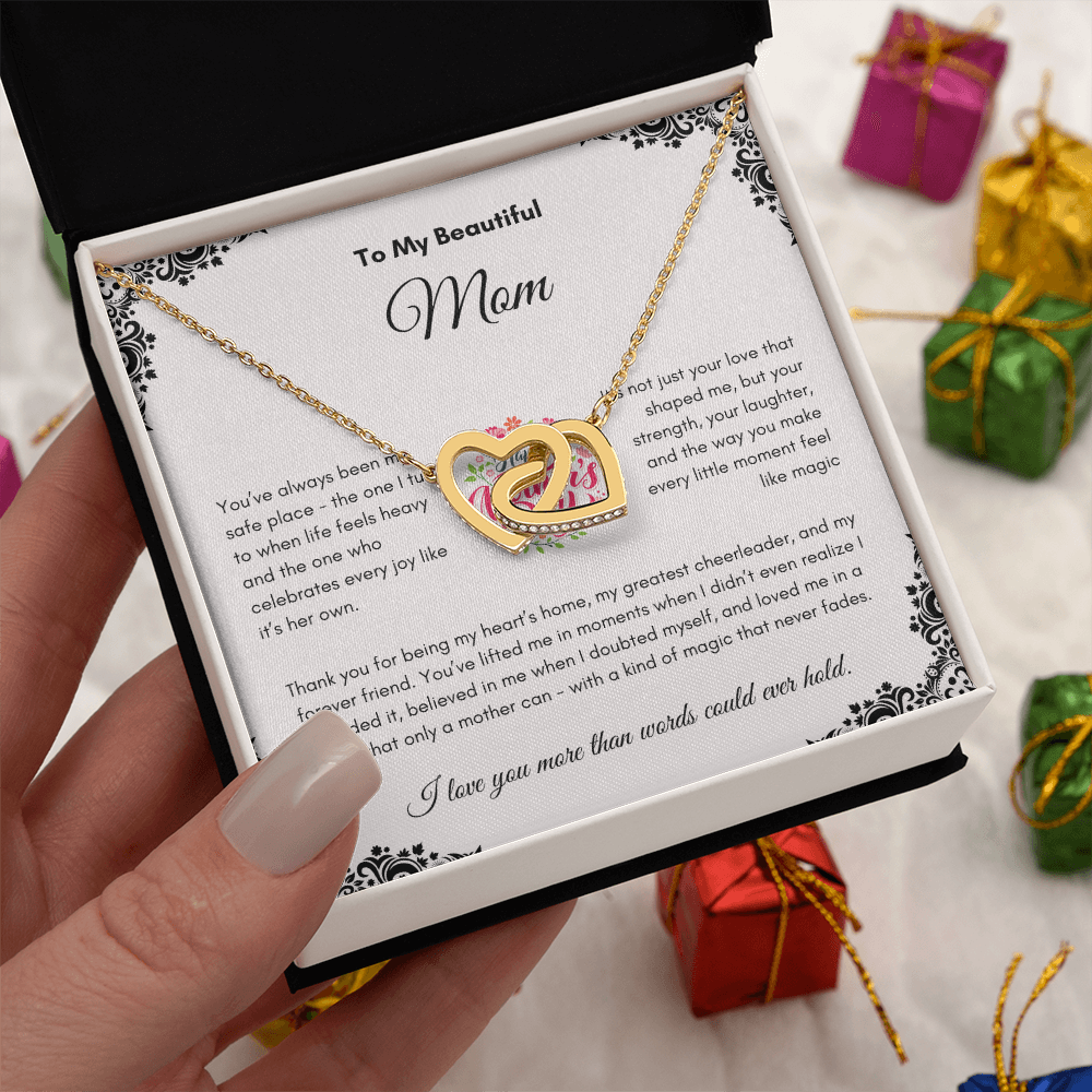 Mother's Day | To My Beautiful Mom | Interlocking Hearts Necklace